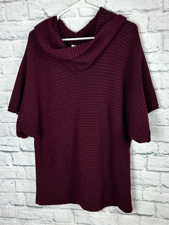 Coldwater Creek Sweaters - Coldwater Creek Women’s XL Burgundy Cowl Neck Short Sleeve Knit Sweater Top